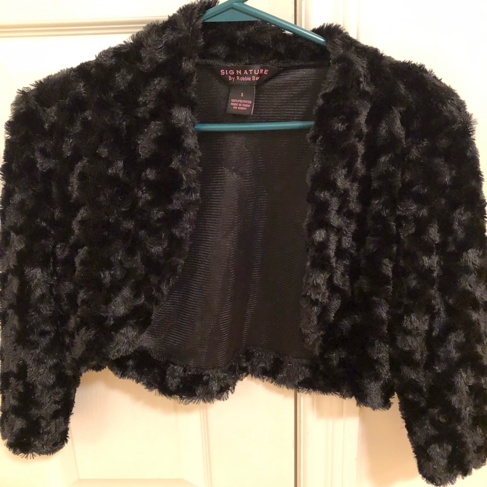 Black flurry small coat
